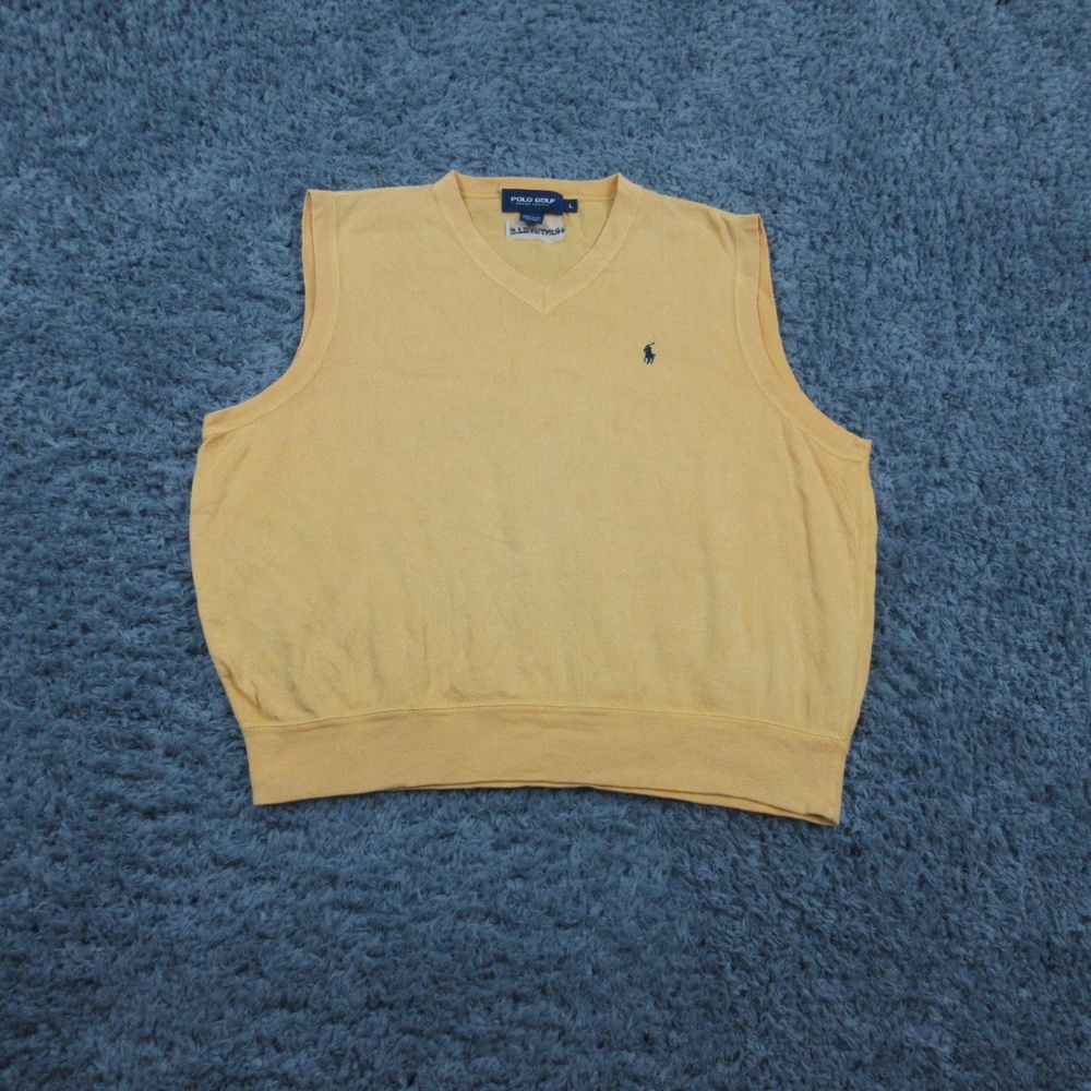 Polo Golf Ralph Lauren Sweater Vest Mens Large V Neck Pullover Made in USA